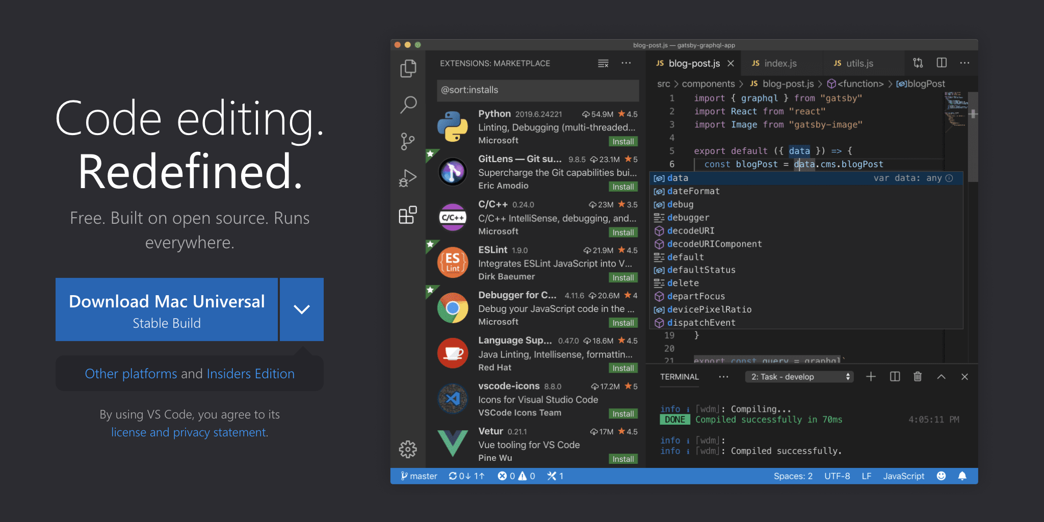 VS Code Home Page